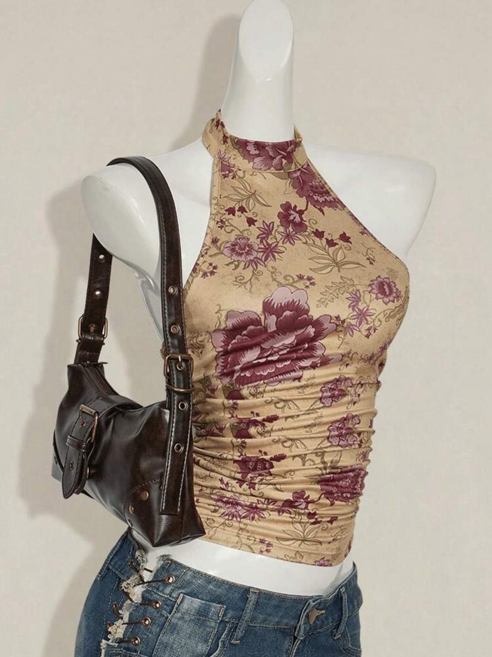SOLD❌
 pink maybe print tan tank sleeveless - Picture 3 of 6